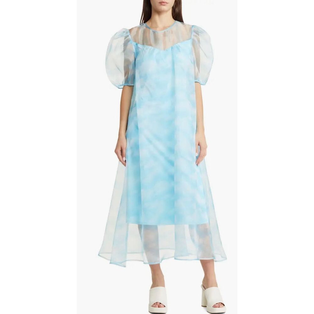 Dressed in LALA Blue Sheer Midi Dress